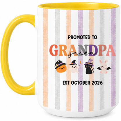 Personalized Halloween New Grandpa Grandma Mug Set - Custom Promoted to Grandparents Accent Mug