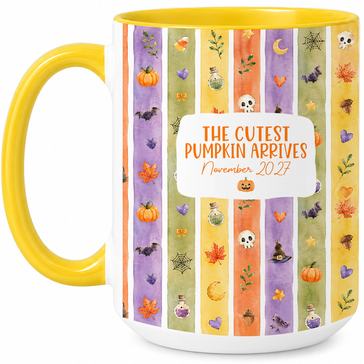 Personalized Halloween Mug - The Cutest Pumpkin Arrives - Baby Arriving Gift for Family
